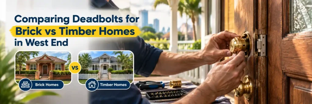 Comparing deadbolts for brick and timber homes in West End