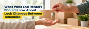 West End renters discussing lock changes between tenancies